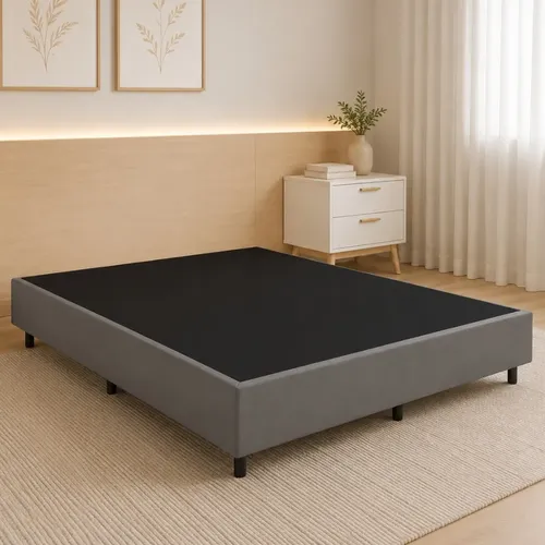 Base Box Orthoflex cinza com tecido antiderrapante
